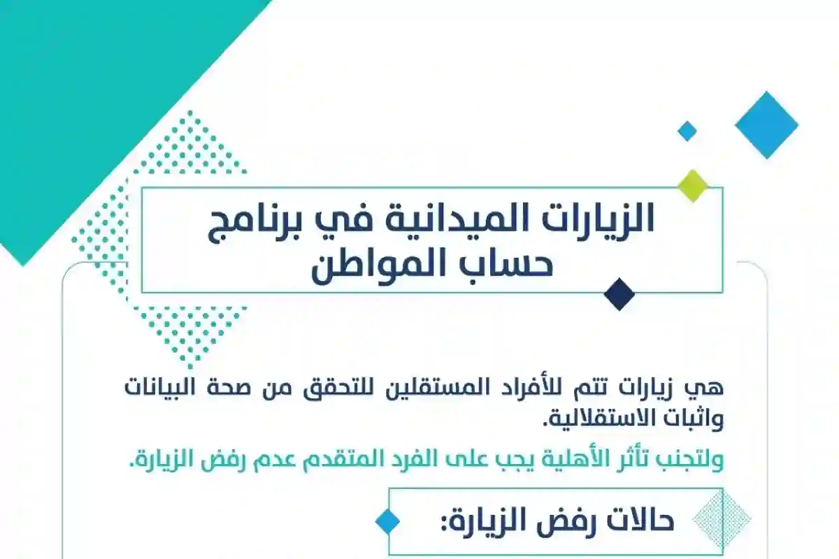 حساب المواطن يوضح آلة الزيارة الميدانية للمستفيدين 