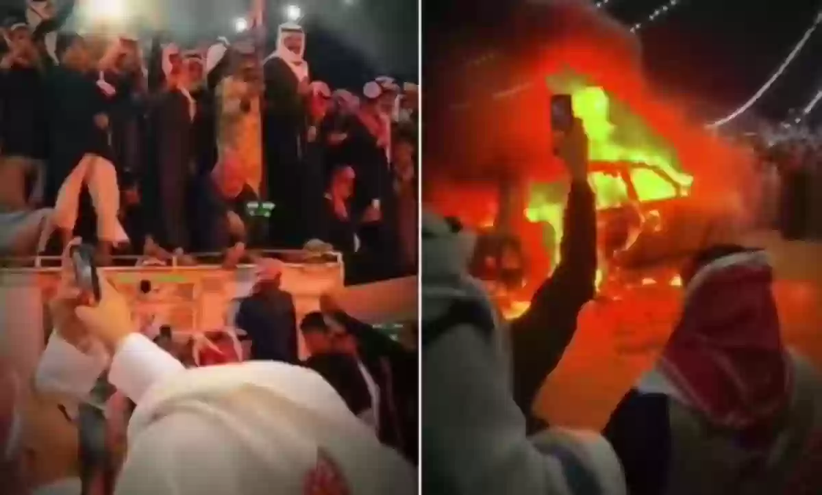 احتراق مركبة وسط حفل باشات شمر بمهرجان الصياهد
